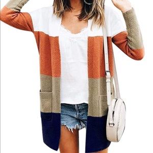 Color block cardigan